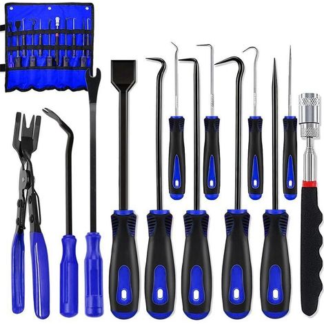 Kit di riparazione meccanica da 13 pezzi con utensili e ganci, strumento per lo smontaggio delle guarnizioni per la manutenzione e la riparazione automobilistica, strumento di assemblaggio di precisio (1/5)