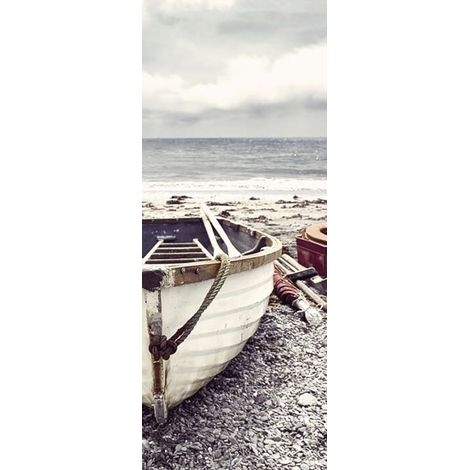 Panneau mural douche en alu-composite VIPANEL - Inspiration Nature Décor Vieux Bateau de Peche - Finition Brillant - 100x255cm (1/5)