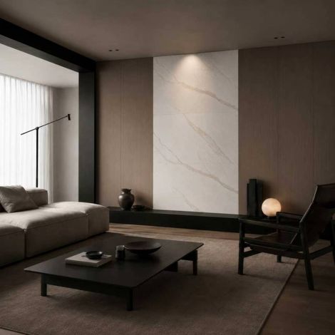 Panneau mural PVC 260 x 120 cm – 4 parties à assembler – effet marbre blanc mat – ép. 3 mm – 3,12 m² – Panneau mural douche – Decopine (1/5)