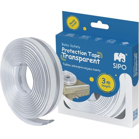Cinta protectora de bordes, transparente, 3 m