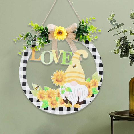 Panneau D'accueil En Bois - Décoration Murale Pour Fêtes Et Accueil À La Porte - Idéal Pour Intérieur Extérieur Patio - 31 x 31 cm - 1 Pièce (1/5)