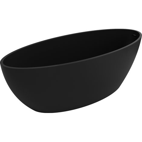 Mexen Prato freistehende Badewanne aus Konglomerat 170 x 70 cm, schwarz matt - 57251707070 (1/3)