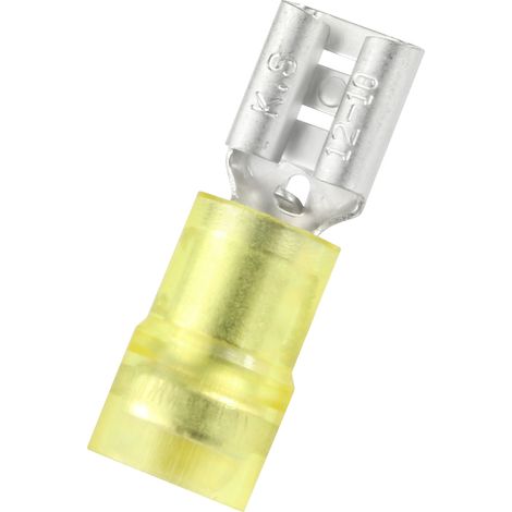 Cosse faston RS PRO, 12 10 mm2, 4 6 mm2, Isolé, Jaune (1/3)