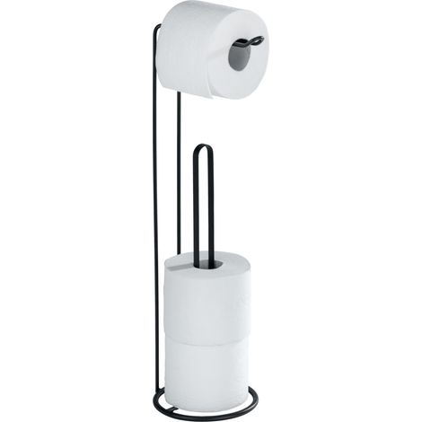 Lugano Soporte de puerta de papel higiénico. Negro
