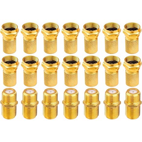 21 Connecteurs F Coaxial Coudés pour Adaptateur Câble Antenne TV Satellite (1/5)