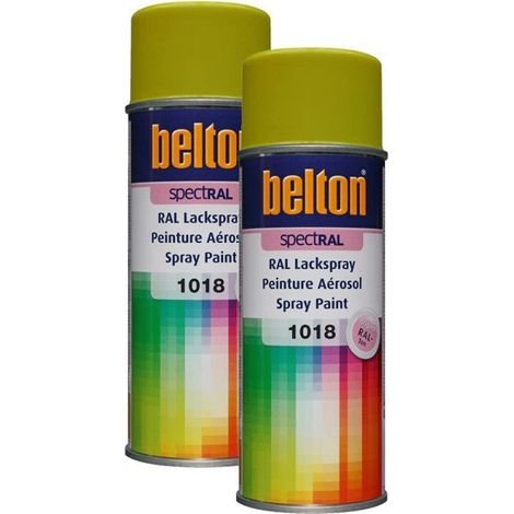 Lot de 2 bombes de peinture Belton Spectral RAL1018 Jaune zinc 400ml
