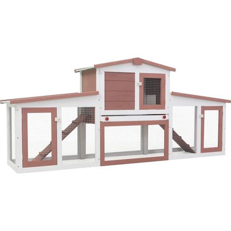 Maison Exclusive - Conigliera per Esterni Grande Marrone Bianca 201x45x85cm Legno