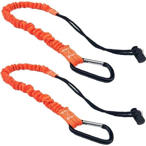 Longe À Outils - 110 cm - Nylon - Boucle Réglable Et Mousqueton Intégré - Pour Camping Randonnée Pêche - 2 Pièces (1/4)