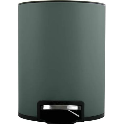 Poubelle à  pédale Inox RIKU 3L Vert mat Spirella (1/5)