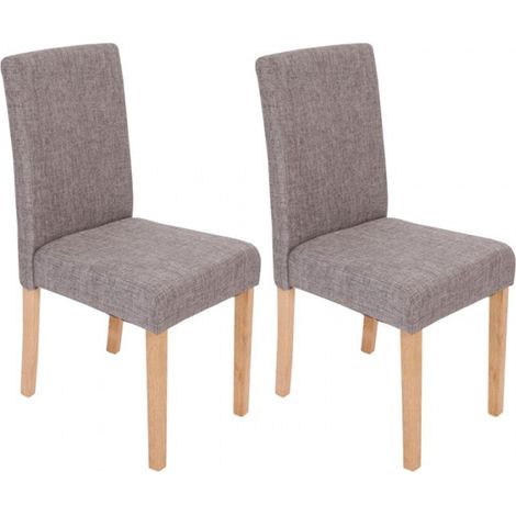 Lot de 2 chaises de salle à manger en tissu gris pieds clairs CDS04018 (1/5)