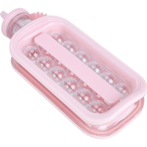 Tragbarer, einziehbarer Eiswürfelbereiter in Kugelform mit Deckel, ideal für Bars (rosa). (1/5)