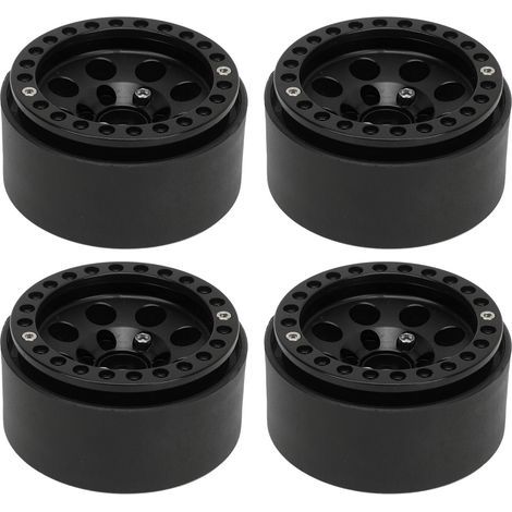 1,9-Zoll-RC-Felge aus Aluminiumlegierung, stabile Radnabe für Axial SCX10 II III RC-Car, schwarz (1/5)