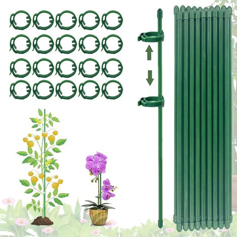 (80PCS) Tuteur pour Orchidees, Tuteurs pour Plantes, 20 Pièces Tuteur Plante Interieur, 20 Tiges de Plantes Clips, 40 Capuchons de Protection, Attache Plante, Fixation de Croissance des Plantes (1/5)