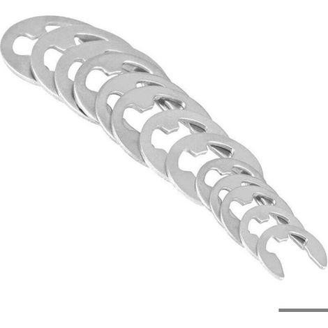 Anneaux élastiques externes type E - - Lot de 400 - Acier inoxydable - Résistant à la corrosion - 13 tailles (1/4)
