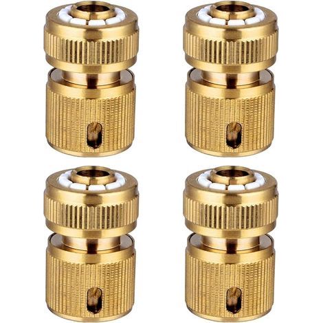 4 pezzi di raccordi rapidi per tubo da giardino in ottone, connettori rapidi per tubi da giardino 1/2" (1/4)