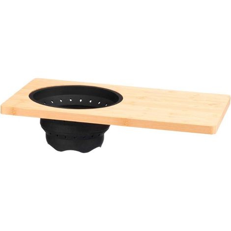 KINVARA tabla corte bambu + escurridor , Tabla para cortar de bambú con escurridor de silicona incorporado. -Marca: Kinvara. -Dimensiones: 46x26x2 cm. -El escurridor es de 20 cm. (1/2)