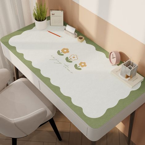 Motif floral crème, 4060CM, en cuir. Tapis de table basse miniature à motif floral, imperméable et résistant à l'huile, découpable, protège-yeux, tapis de table en cuir lavable et facile à nettoyer. (1/4)
