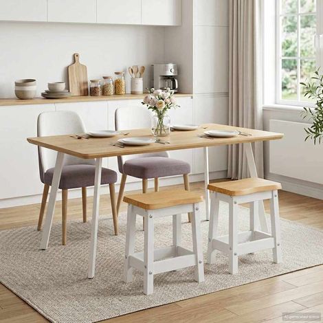VidaXL Tabouret de bar EKAI 2 pcs Blanc 40 x 29 x 45,5 cm (1/5)