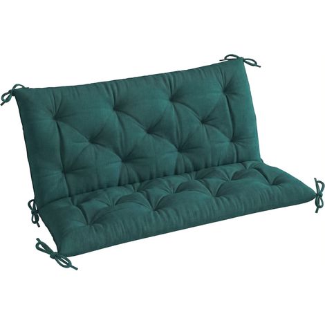 Outsunny 2/3 Seater Garden Bench Cushion Outdoor Seat Pad with Ties Green