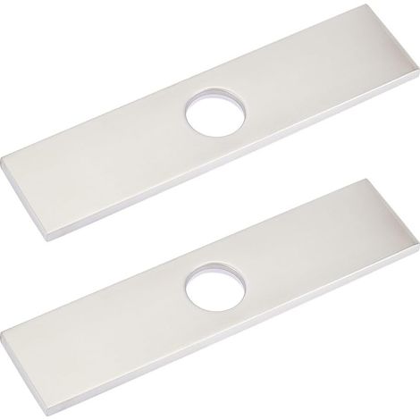 2pcs Cache-Trou D'Évier Acier Inoxydable 250x60mm Plaque de Pont pour Lavabo de Salle de Bain 1 ou 3 trou Plaque de Rosace de Robinet de Cuisine Plaque Rectangulaire Plaque de Pont Écusson