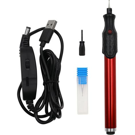 Stylo graveur électrique USB, vitesse réglable, mini graveur portable pour métal, bois, verre, plastique et bijoux. (1/5)