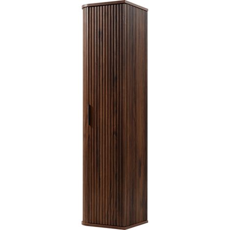 Meuble de salle de bain suspendu, chêne noyer, 35,5 × 139 × 31,5 cm (1/5)