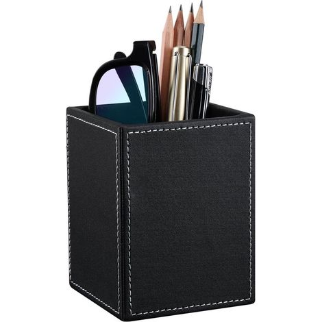 ONF3 - Schreibtisch-Stifthalter - Eleganter Stifthalter - Schwarz - Multifunktionaler Organizer - Ideal für Büro und Zuhause - Perfekt für Büros... (1/5)