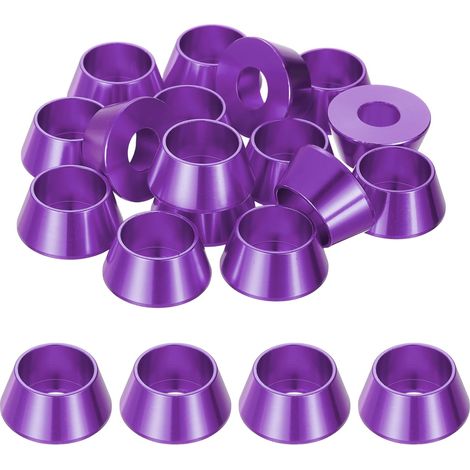 20 Pièces Rondelles à Tête Fraisée, Rondelles de Tasse M8 x 19.8 mm, Rondelle Fraisée, Rondelle Boulon En Aluminium Pour vis à tête, tige filetée, Accessoires Mécaniques, Violet (1/5)