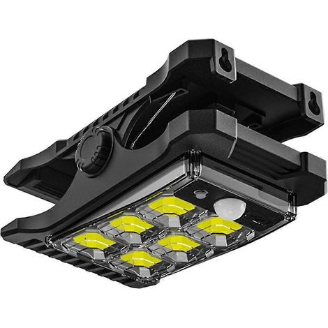 Lampe solaire à pince pour jardin, lampe solaire à détecteur de mouvement, lampe étanche pour balcon, cour ou mur. (1/5)