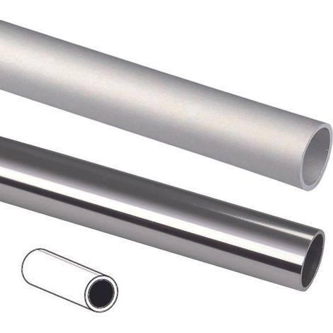 Profilo per fai da te tipo tondo in alluminio anodizzato - Colore: Argento - 8 pz - Misure: mm 16 x  1 - mt 2