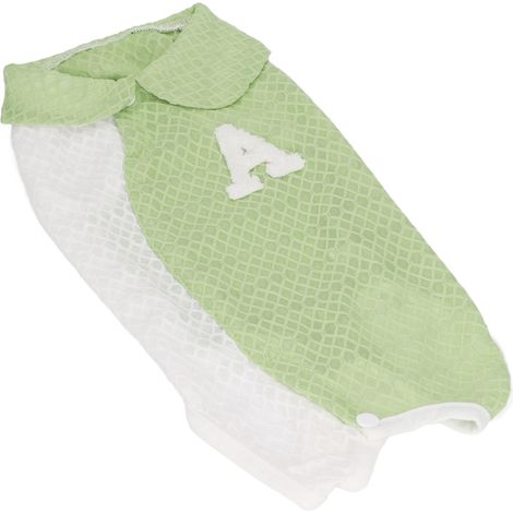 Dünnes, atmungsaktives Sommer-Thermo-T-Shirt für Welpen, mit verstellbarem Verschluss und Bauchschutz, Haustierbekleidung, grün, Größe M. (1/5)