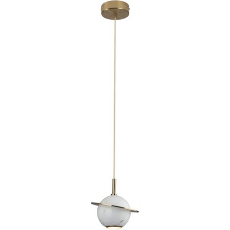 Lampada sospensione moderna marmo bianco oro LED 5W Maxlight