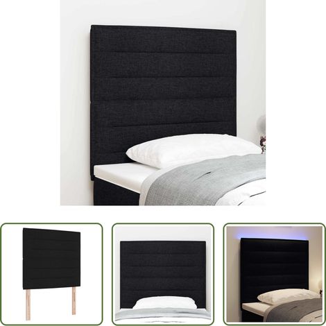 vidaXL Tête de lit LED avec bandes LED Noir 100 cm tissu (1/5)