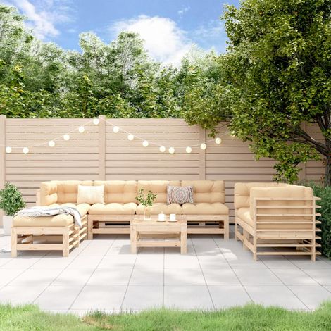 9-tlg. Garten-Lounge-Set,Gartenmöbel-Set Massivholz Kiefer vidaXL19618 (1/5)