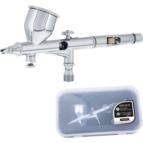 Aerografo di precisione a doppia azione FE-180 con controllo dei dettagli ad alta precisione, ugello da 0,2 mm, imbuto da 9 ml, valvola di controllo pneumatica