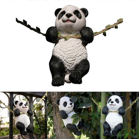 Décoration de pot de fleurs panda de dessin animé, animal simulé, ornement de jardin. (1/4)