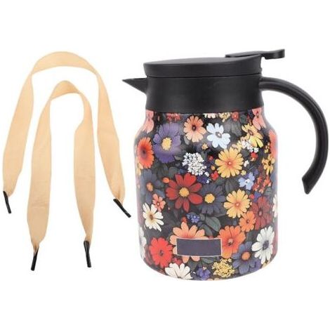 Théière domestique avec couvercle et filtre, revêtement en acier inoxydable 316, poignée en plastique, thermos pour lait, jus, eau chaude et froide, 1000 ml, type D (1/5)