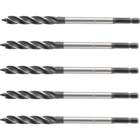 10-mm-Holz- und Metallbohrer, 5-teiliges Lochsägen-Set, 4-schneidiger Sechskant-Spiralbohrer, Bohrer, professioneller Kernbohrer (1/5)