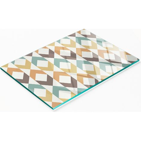 Tabla de cortar y servir de cristal decorativa para cocina, fondo retro, 80x52 cm (1/5)