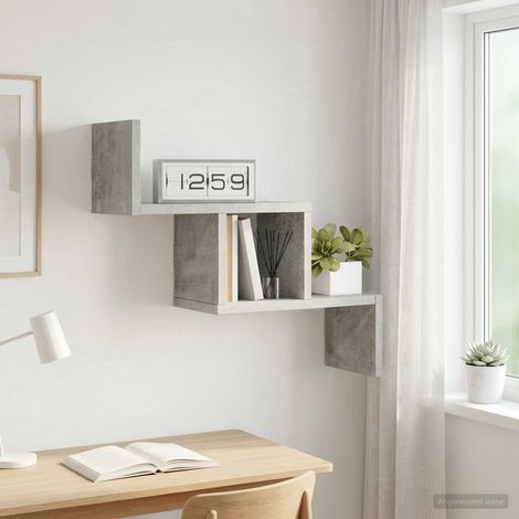 vidaXL Étagère Murale Gris béton 48 x 15 x 42 cm Bois d'ingénierie (1/5)