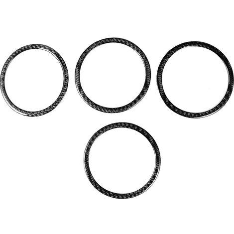 4 Pièces Anneau Décoratif En Carbone pour Enceintes De Portes Auto, Cadre Adhésif Compatible BMW F25 X3, F26 X4, F07 5GT, Stickers De Garniture Noir (1/5)