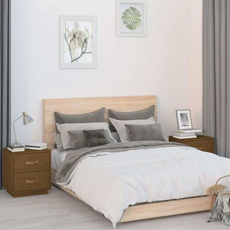 vidaXL Bedside Cabinets 2 pcs Honey Brown 40x34x45 cm Solid Wood Pine (1/5)
