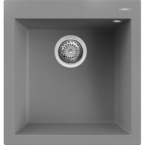 Lavello Elleci Incasso 1 vasca 47x50 Quadra 102 Metaltek Grigio Titanium LMQ10273 (1/3)