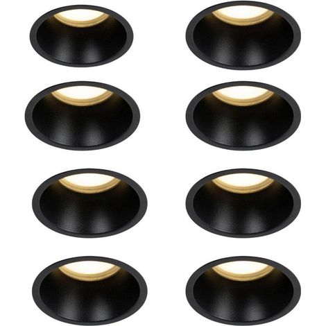 QAZQA Dept spot encastré - set van 8- 10.5x10.5x10.4cm - dimbaar - IP44 - zwart mat (1/5)