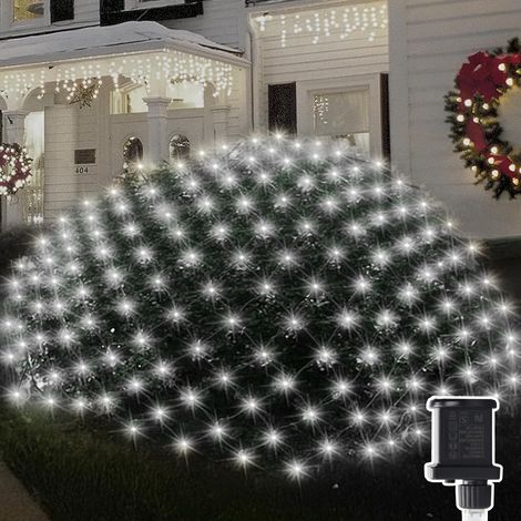 3 x 2M Etanche Guirlande Lumineuse Filet Prise, 8 Modes Extérieure Maille Lumineuse avec Prise, Lumières Corde Fée Maille d'Éclairage pour Noël Buissons Clôture Jardins (1/5)