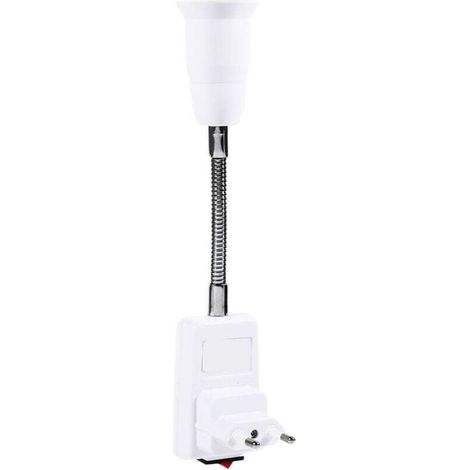Support de Lampe E27 avec Interrupteur en Métal Adaptateur Prise EU pour Douille E27 - (1/4)