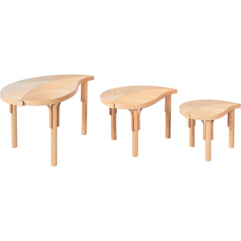 Couchtisch 3er Set PARALIA Rattan Naturfarben (1/5)