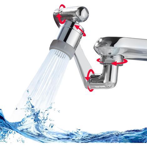 1440° Swivel Magic Faucet Extension - Brass Faucet Aerator with Pull-Out Sprayer for Kitchen and Bathroom - Multifunctional Rotating Faucet Extension