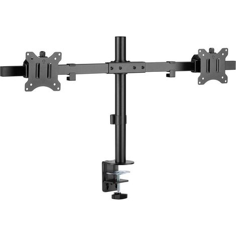 goobay Soporte Doble Monitor 17-32 Pulgadas Inclinable Regulable en Altura VESA 100x100 2X hasta 9 kg con Pinza Mesa - Basic - 59394 (1/4)