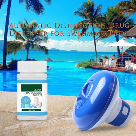 Comprimés effervescents de chlore pour piscine, avec distributeur flottant, pour le traitement de l'eau des piscines, baignoires et spas. (1/5)